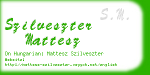 szilveszter mattesz business card